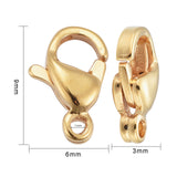 304 Stainless Steel Lobster Claw Clasps, Parrot Trigger Clasps, Real 24K Gold Plated, 9x6x3mm, Hole: 1mm, 100pc/Set