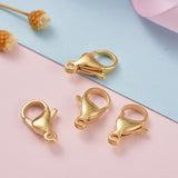 304 Stainless Steel Lobster Claw Clasps, Parrot Trigger Clasps, Real 24K Gold Plated, 15x9x4.5mm, Hole: 2mm, 100pc/Set