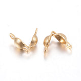 Ion Plating(IP) 304 Stainless Steel Bead Tips, Calotte Ends, Clamshell Knot Cover, Golden, 6x3mm, Hole: 1mm, 200pc/Set