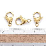 Ion Plating(IP) 304 Stainless Steel Lobster Claw Clasps, Parrot Trigger Clasps, Real 18k Gold Plated, 15x9x4.5mm, Hole: 2mm, 100pc/Set