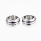 304 Stainless Steel Spacer Beads, Ring, Stainless Steel Color, 6x2mm, Hole: 4mm, 50pcs/Set