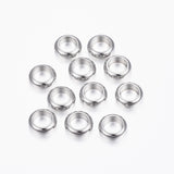 304 Stainless Steel Spacer Beads, Ring, Stainless Steel Color, 6x2mm, Hole: 4mm, 50pcs/Set