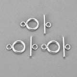 304 Stainless Steel Toggle Clasps, Silver, Ring: 16.5x12x2mm, Hole: 3mm, Bar: 18x7x2mm, Hole: 3mm, 50Set/Set