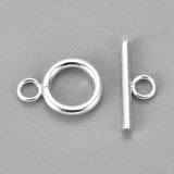 304 Stainless Steel Toggle Clasps, Silver, Ring: 16.5x12x2mm, Hole: 3mm, Bar: 18x7x2mm, Hole: 3mm, 50Set/Set