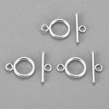 304 Stainless Steel Toggle Clasps, Silver, Ring: 18.5x13.5x2mm, Hole: 3mm, Bar: 20x7x2mm, Hole: 3mm, 10Sets/Pack