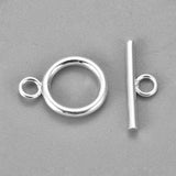 304 Stainless Steel Toggle Clasps, Silver, Ring: 18.5x13.5x2mm, Hole: 3mm, Bar: 20x7x2mm, Hole: 3mm, 10Sets/Pack