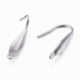 Tarnish Resistant 316 Surgical Stainless Steel Earring Hooks, Ear Wire, with Vertical Loop, Stainless Steel Color, 19.5x4.5x1mm, 18 Gauge, Hole: 1.2mm, 100pc/Set