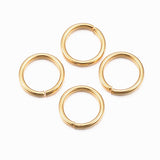 304 Stainless Steel Jump Rings, Open Jump Rings, Real 18k Gold Plated, 24 Gauge, 4x0.5mm, Inner Diameter: 3mm, 1000pcs/Set