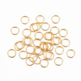 304 Stainless Steel Jump Rings, Open Jump Rings, Real 18k Gold Plated, 24 Gauge, 4x0.5mm, Inner Diameter: 3mm, 1000pcs/Set