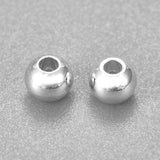 304 Stainless Steel Beads, Round, Silver, 3x2mm, Hole: 1.2mm, 100pc/Set