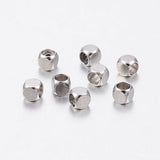 Tarnish Resistant 304 Stainless Steel Beads, Cube, Stainless Steel Color, 2x2x2mm, Hole: 1.5mm, 100pc/Set