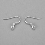 304 Stainless Steel Earring Hooks, Ear Wire, with Horizontal Loop, Silver, 17x18x2.4mm, Hole: 1.8mm, 21 Gauge, Pin: 0.7mm, 100pc/Set