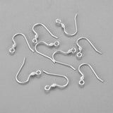 304 Stainless Steel Earring Hooks, Ear Wire, with Horizontal Loop, Silver, 17x18x2.4mm, Hole: 1.8mm, 21 Gauge, Pin: 0.7mm, 100pc/Set