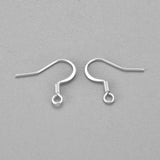 304 Stainless Steel French Earring Hooks, Flat Earring Hooks, Ear Wire, with Horizontal Loop, Silver, 17~18x16x1.5mm, Hole: 2.5mm, 20 Gauge, Pin: 0.8mm, 100pcs/Set