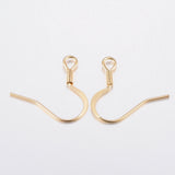 304 Stainless Steel French Earring Hooks, Flat Earring Hooks, Ear Wire, with Horizontal Loop, Real 18K Gold Plated, 17~18x16x1.5mm, Hole: 2.5mm, 20 Gauge, Pin: 0.8mm, 100pcs/Set