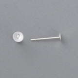 304 Stainless Steel Stud Earring Findings, Flat Round, Silver, 4x0.3mm, Pin: 0.7mm, 100pc/Set