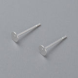 304 Stainless Steel Stud Earring Findings, Flat Round, Silver, 4x0.3mm, Pin: 0.7mm, 100pc/Set