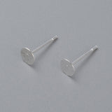 304 Stainless Steel Stud Earring Findings, Flat Round, Silver, 5x0.3mm, Pin: 0.7mm, 100pc/Set