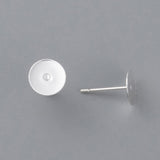 304 Stainless Steel Stud Earring Findings, Flat Round, Silver, 8x0.3mm, Pin: 0.7mm, 100pcs/Set