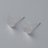 304 Stainless Steel Stud Earring Findings, Flat Round, Silver, 8x0.3mm, Pin: 0.7mm, 100pcs/Set