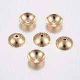 304 Stainless Steel Bead Caps, Apetalous, Golden, 6x2mm, Hole: 0.8mm, 200pcs/Set