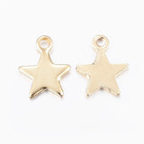 304 Stainless Steel Charms, Star, Golden, 10x8x0.8mm, Hole: 1.2mm, 100pc/Set