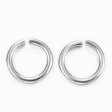 304 Stainless Steel Open Jump Rings, Stainless Steel Color, 18 Gauge, 8x1mm, Inner Diameter: 6mm, 1000pcs/Set