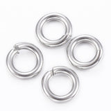 304 Stainless Steel Jump Rings, Open Jump Rings, Stainless Steel Color, 18 Gauge, 5x1mm, Inner Diameter: 3mm, 1000pcs/Set