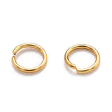 304 Stainless Steel Jump Rings, Open Jump Rings, Real 18k Gold Plated, 24 Gauge, 4x0.5mm, Inner Diameter: 3mm, 1000pc/Set