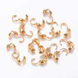 304 Stainless Steel Bead Tips, Calotte Ends, Clamshell Knot Cover, Real 24K Gold Plated, 9x3.8x4mm, Inner Diameter: 3.5mm, 100pcs/Set