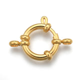 304 Stainless Steel Spring Ring Clasps, Long-Lasting Plated, Real 24K Gold Plated, 23x14x4mm, Hole: 2.5mm, 10pc/Set