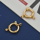 304 Stainless Steel Spring Ring Clasps, Long-Lasting Plated, Real 24K Gold Plated, 23x14x4mm, Hole: 2.5mm, 10pc/Set