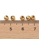 304 Stainless Steel Beads, Round, Real 24K Gold Plated, 4x3.5~4mm, Hole: 1.5mm, 100pcs/Set