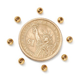 304 Stainless Steel Beads, Round, Real 24K Gold Plated, 4x3.5~4mm, Hole: 1.5mm, 100pcs/Set