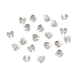 Tarnish Resistant 316 Surgical Stainless Steel Bead Tips, Calotte Ends, Clamshell Knot Cover, 6x4mm, Hole: 0.5mm, 200pc/Set