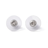 304 Stainless Steel Bullet Clutch Earring Backs, with Plastic Pads, Ear Nuts, Stainless Steel Color, 11.5x6mm, Hole: 0.7mm, 500pc/Set