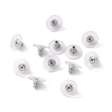 304 Stainless Steel Bullet Clutch Earring Backs, with Plastic Pads, Ear Nuts, Stainless Steel Color, 11.5x6mm, Hole: 0.7mm, 500pc/Set