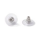 304 Stainless Steel Bullet Clutch Earring Backs, with Plastic Pads, Ear Nuts, Stainless Steel Color, 11.5x6mm, Hole: 0.7mm, 500pc/Set