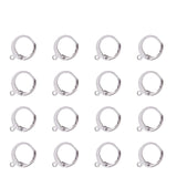 304 Stainless Steel Leverback Earring Findings, with Loop, Stainless Steel Color, 14.5x12x2mm, Hole: 1mm, 100pcs/Set