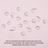 304 Stainless Steel Leverback Earring Findings, with Loop, Stainless Steel Color, 14.5x12x2mm, Hole: 1mm, 100pcs/Set