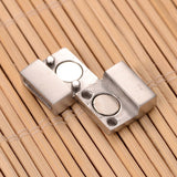 Tarnish Resistant Mixed Smooth & Matte 304 Stainless Steel Rectangle Magnetic Clasps with Glue-in Ends, Stainless Steel Color, 20x12x5mm, Hole: 3x10mm, 5Set/Set