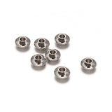 304 Stainless Steel Spacer Beads, Metal Findings for Jewelry Making Supplies, Saucer Beads, Stainless Steel Color, 6x3mm, Hole: 1.8mm, 100pcs/Set