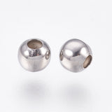 Round 304 Stainless Steel Spacer Beads, Metal Findings for Jewelry Making Supplies, Stainless Steel Color, 4mm, Hole: 1.5mm, 200pcs/Set