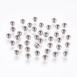 Round 304 Stainless Steel Spacer Beads, Metal Findings for Jewelry Making Supplies, Stainless Steel Color, 4mm, Hole: 1.5mm, 200pcs/Set