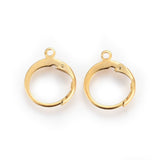 304 Stainless Steel Leverback Earring Findings, with Loop, Real 24K Gold Plated, 14.5x12.5x2mm, Hole: 1.2mm, 100pc/Set