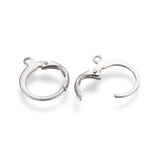 304 Stainless Steel Leverback Earring Findings, with Loop, Stainless Steel Color, 14.5x12.5x2mm, Hole: 1.2mm, 100pcs/Set