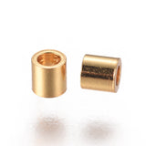 PVD Vacuum Plating 304 Stainless Steel Spacer Beads, Column, Golden, 2x2mm, Hole: 1mm, 50pc/Set