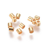 PVD Vacuum Plating 304 Stainless Steel Spacer Beads, Column, Golden, 2x2mm, Hole: 1mm, 50pc/Set