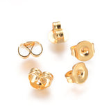 PVD Vacuum Plating 304 Stainless Steel Ear Nuts, Butterfly Earring Backs for Post Earrings, Golden, 4.5x5x3mm, Hole: 0.7mm, 100pc/Set