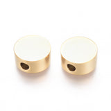 PVD Vacuum Plating 304 Stainless Steel Beads, Flat Round, Golden, 10x4.5mm, Hole: 2mm, 10pc/Set